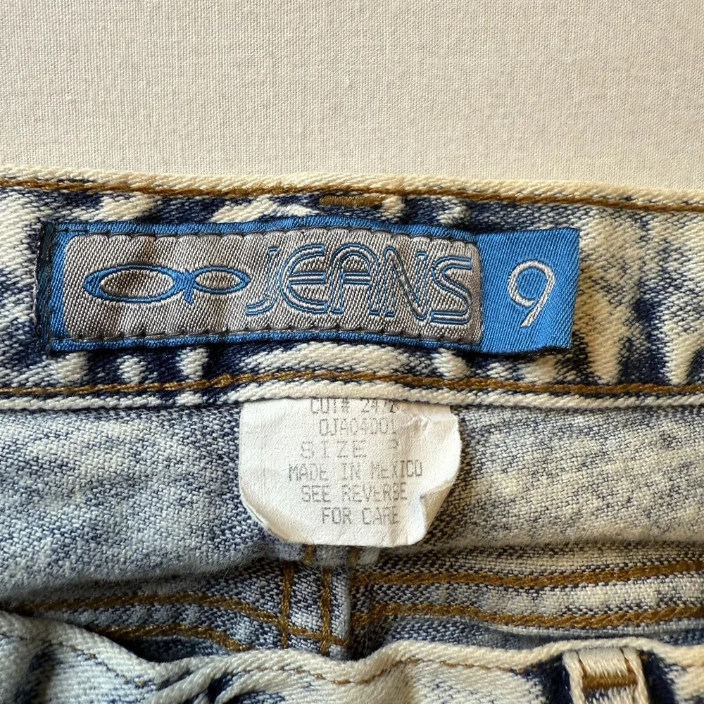 Ocean Pacific OP Jeans Acid Wash Jeans‎ Womens 9 Wide Leg 80s 90s Retro Vintage - Picture 3 of 8
